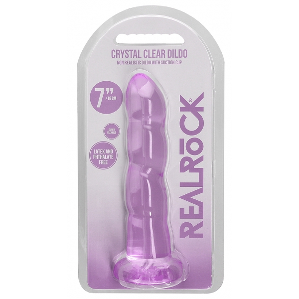 Dildo Twist Kristal RealRock 16 x 4cm Paars