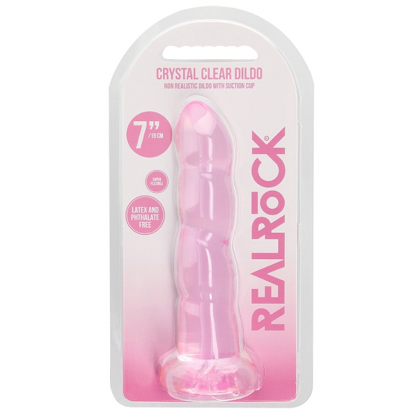 Dildo Twist Kristal RealRock 16 x 4cm Roze