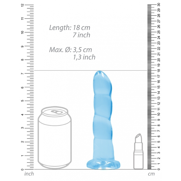 Twist Crystal Dildo RealRock 16 x 4cm Blau