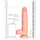 Straight Realistic Dildo  Balls  Suction Cup - 9''/ 23 cm