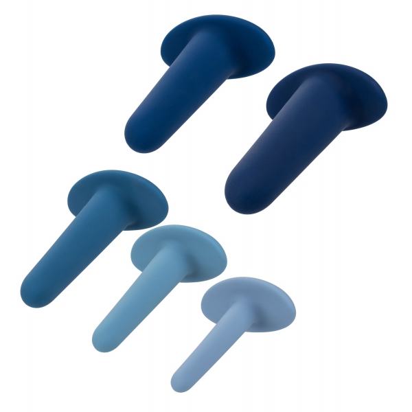 Conjunto de 5 Tampões de Silicone Azul de Formação Anal