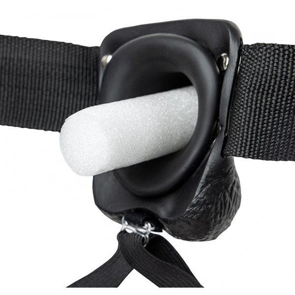 Vibrating Hollow Strap-on with Balls - 7''/ 18 cm
