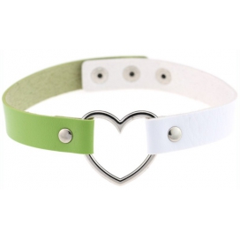 Collar Dúo Corazón Blanco-Verde