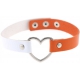 Collar Dúo Corazón Blanco-Naranja