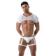 White Circuit Leg Suspender x1