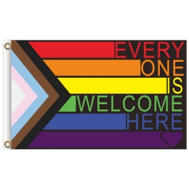 Bem-vindo Aqui Bandeira LGBT+ 90 x 150cm