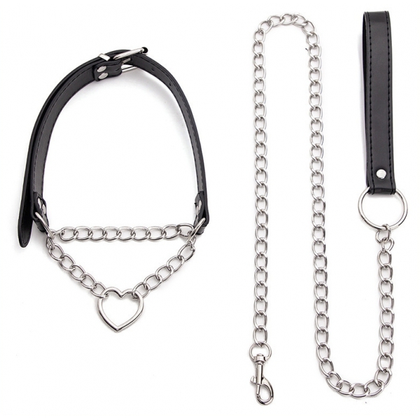 Heart Ring Metal Chain Collar