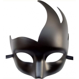 KinkHarness Flame Big Horned Mask - One Color BLACK