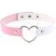 Double Color Metal Heart Collar White/Pink