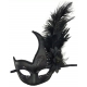 Feather Masquerade Mask BLACK