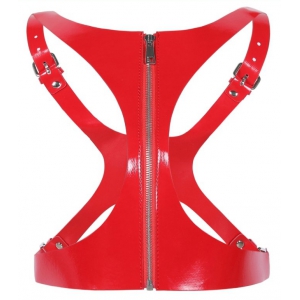 Kinky Party Sm Vinyl Corset Red