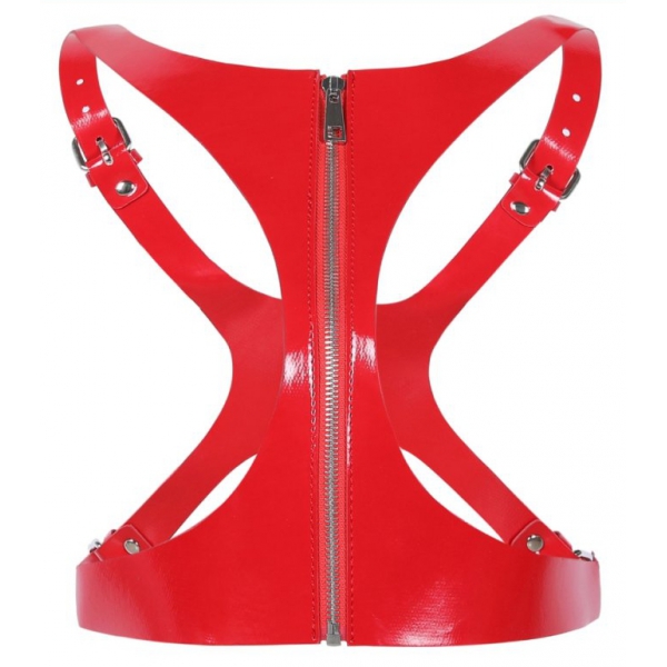 Corsetto in vinile rosso Sm