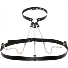 Halsband + Gürtel Belt Neck Schwarz