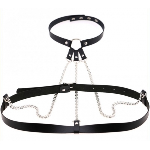Kinky Party Necklace + Belt Neck Black