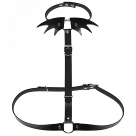 Kinky Party Halsband Sm + Gürtel Belt Wing Schwarz