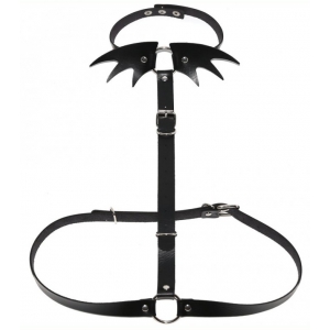 Kinky Party Collar Sm + Belt Wing Black