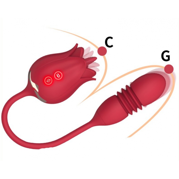 Uovo di rosa stimolatore del clitoride e del punto G 9 x 3 cm