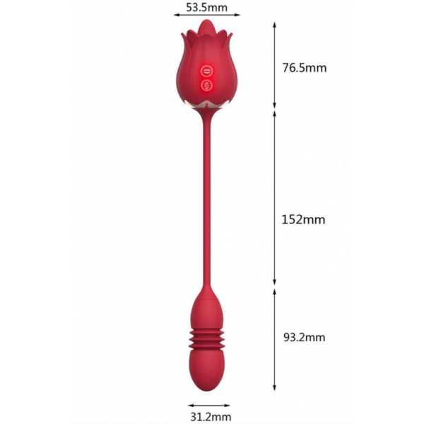 Uovo di rosa stimolatore del clitoride e del punto G 9 x 3 cm