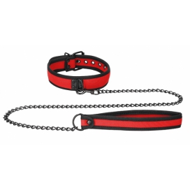 Collana in neoprene Ouch Puppy Rosso
