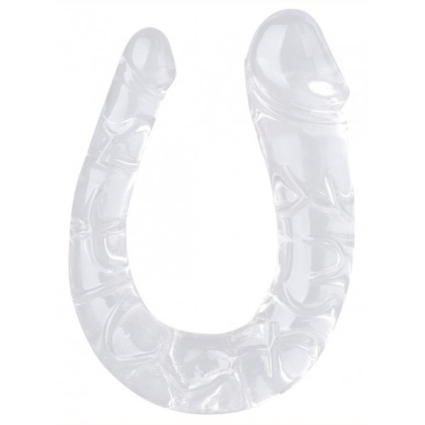 Dubbele transparante dildo U Jelly L 17 x 4,5cm