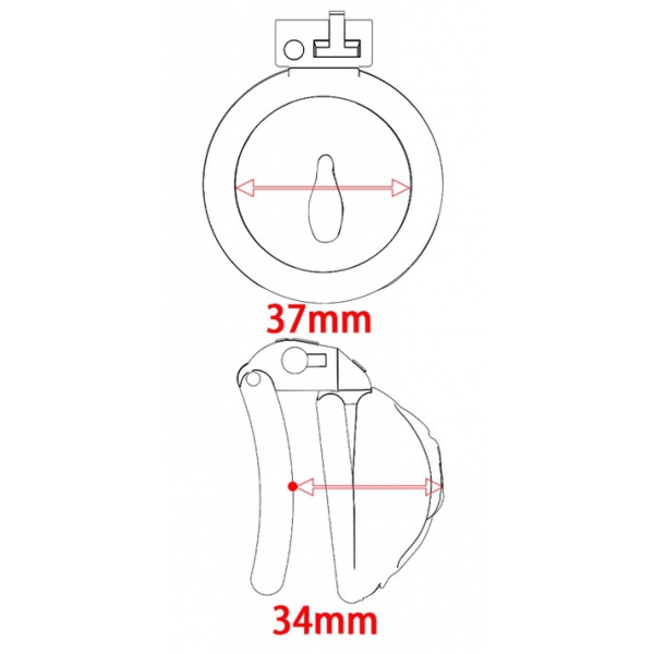 Gabbia di castità SISSY M 4,5 x 3,7 cm rosa