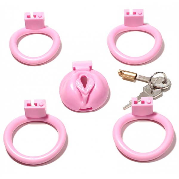 Chastity cage SISSY M 4.5 x 3.7cm Pink