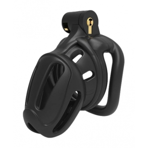 CockLock Armor Plastic Chastity Cage BLACK BENT