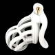 Narrow Plastic Chastity Cage WHITE BENT