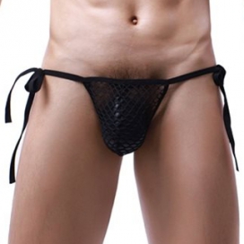 New Thin Bandaged Mesh Panty For Men BLACK