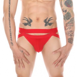 MenSexyWear Individual Hollowed-out Fashion Panty For Men RED