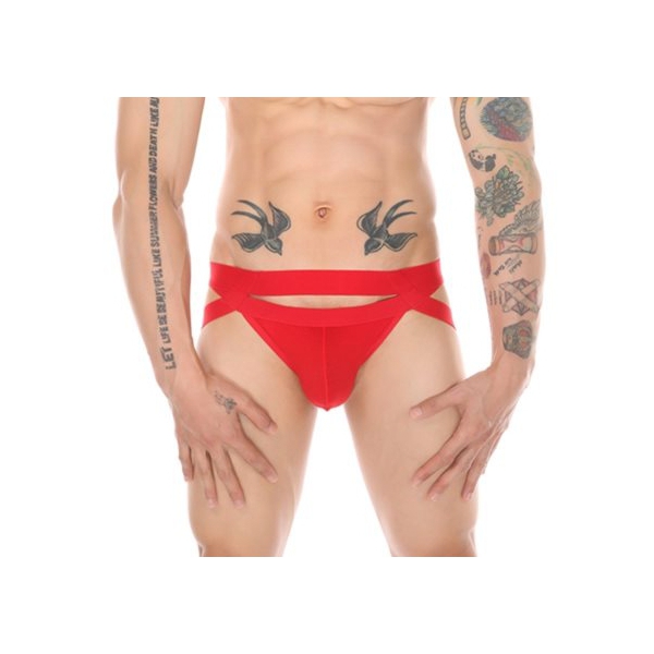 Individual Hollowed-out Fashion Panty For Men RED