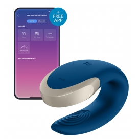 Satisfyer Stimulateur connecté DOUBLE LOVE LUXURY Bleu