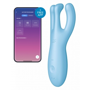 Satisfyer Stimulateur de clitoris connecté Threesome 4 14cm Tiurquoise