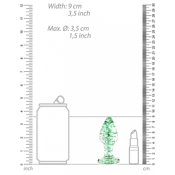 Fosforescente Butt Glow Glass Plug L 8 x 4cm
