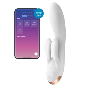 Satisfyer Vibro Rabbit Connected Doble Flex Satisfyer 20cm Blanco