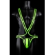 Body Glow Black-Green Neon Singlet