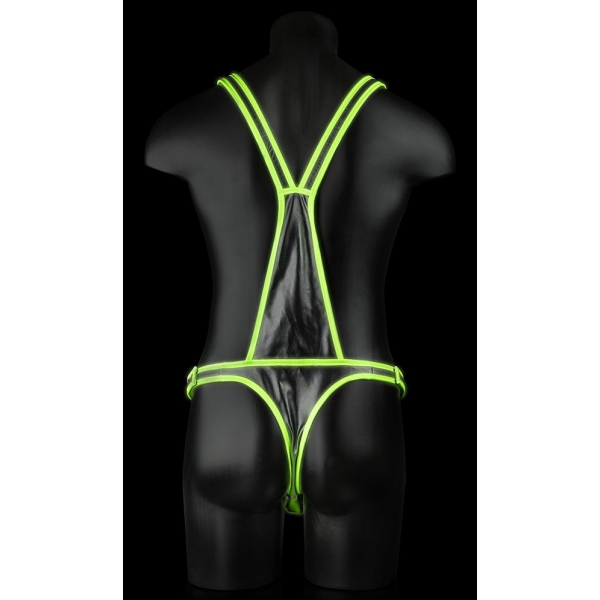 Body Glow Black-Neon Green Singlet