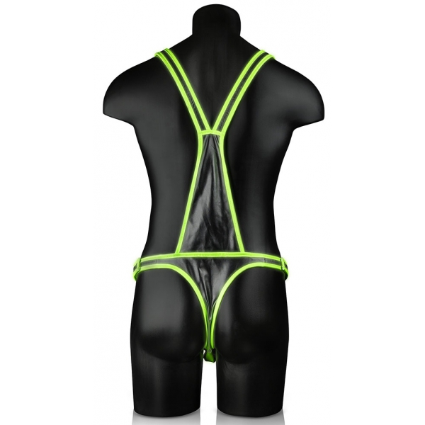 Body Glow Black-Neon Green Singlet