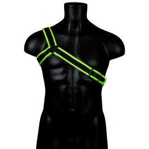 Ouch! Gladiator Glow Harness Black-Green Neon