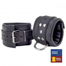 The Red Padded Leather Ankle Cuffs Black