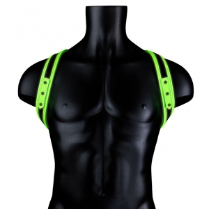 Ouch! Glow Glow Harness Sling Glow Zwart-Neon Groen