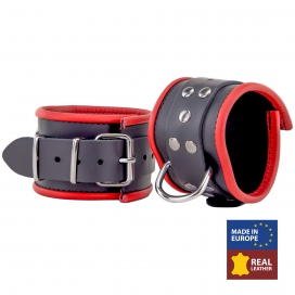 The Red Leather ankle cuffs Black-Red