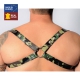 Camouflage Leder Geschirr - Acc. CHROM - KREUZ - DER ROTE S/M