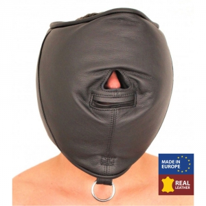 The Red Padded leather balaclava