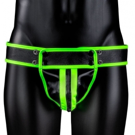 Ouch! Glow Glow Striped Thong Preto
