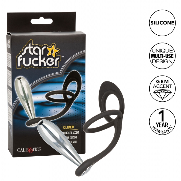 Ballstretcher und Plug Metallschmuck Glider Star Fucker 9 x 2.8cm