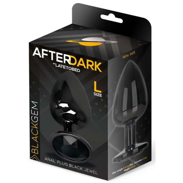 AfterDark Jewel Plug L 8 x 4cm Black
