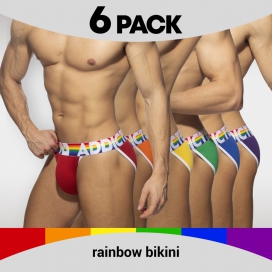 Addicted Pack 6 Slips Bikini RAINBOW Addicted