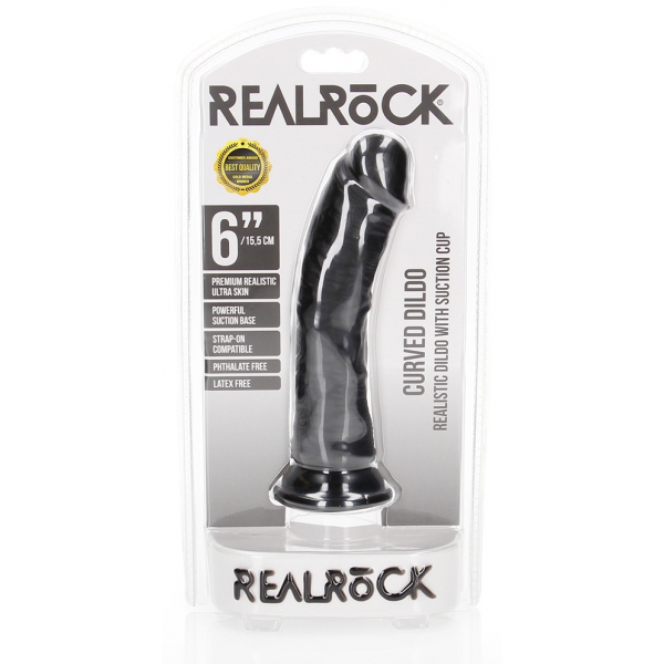 Dildo Little Gebogen ReakRock 15,5 x 4cm Zwart