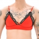 Lace Border Bra Red-Black